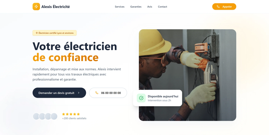 Alexis Électricité — site vitrine artisan